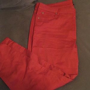 Celebrity pink red skinny jeans